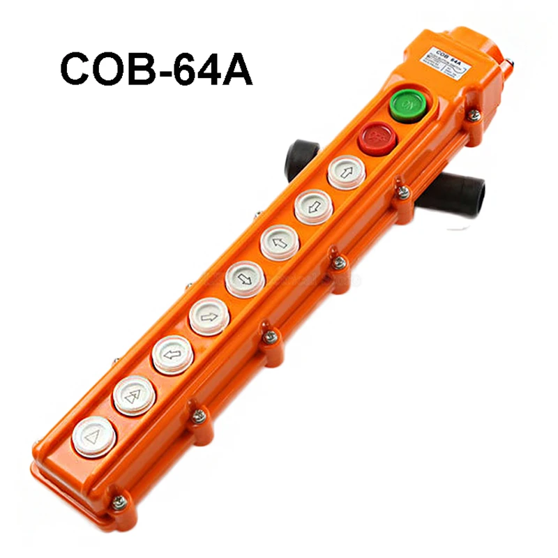 

1Pcs COB-64A Rainproof Crane Control Push Button Switch for Hoist Pendant Controller 250V 5A Orange Red