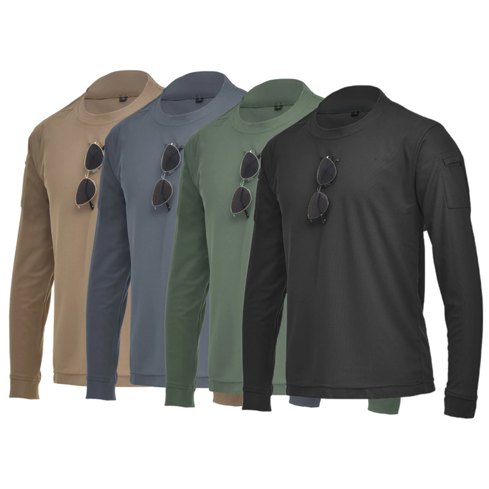 New Men Casual O Neck Sweat Loose Pullover T-shirt Shirts t-shirt Loose Fit Solid Color Men Warm Long Sleeve Pullover