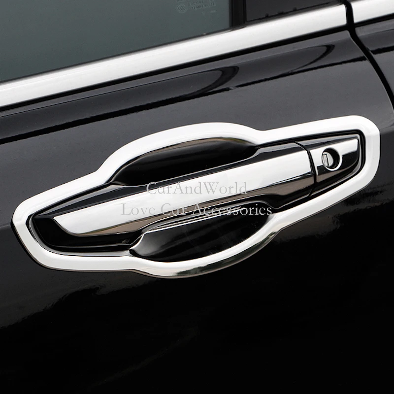 

Stainless Steel Exterior Door Bowl Cover Handle Sticker Trims Protection Car External Accessories For Honda CRV CR-V 2017-2021