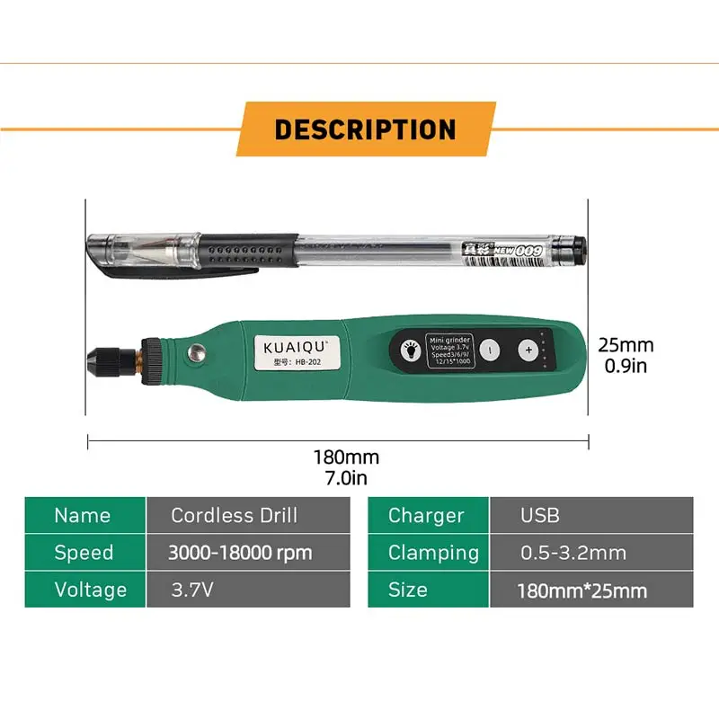 18000rpm Mini manual Tools Drill Jewelry Engraving Tool Wireless Rust Removal Drill Machine Mini Engraving Pen