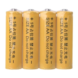 4Pcs No Power AA 14500 LR6 Fake Battery Setup Shell Placeholder Cylinder Conductor for AA Battery