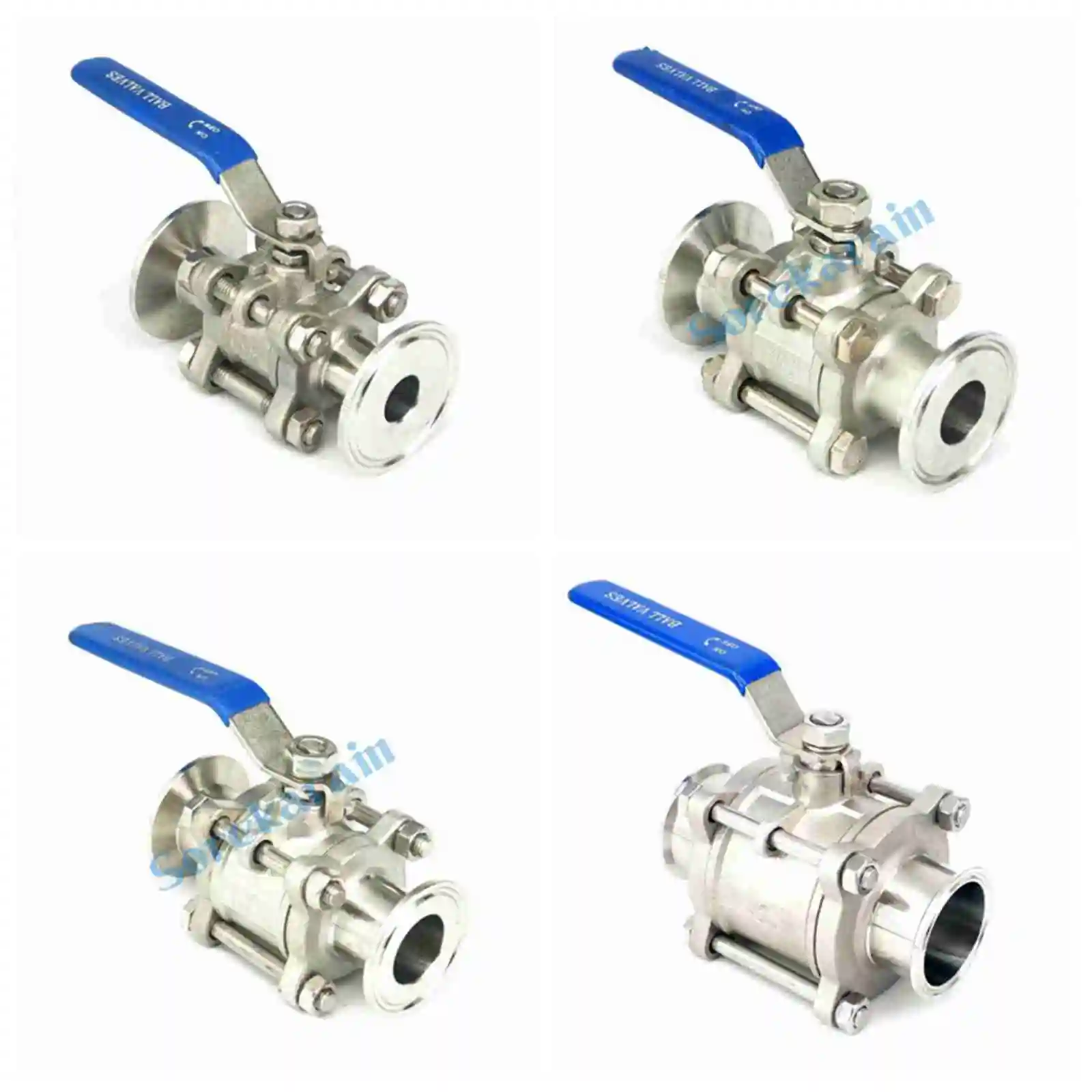 

Fit Pipe OD 19/25/32/38/51mm Ferrule 50.5mm 64mm Tri Clamp 304 Stainless Steel 3-Piece Type Sanitory Ferrule Ball Valve DN15-DN4