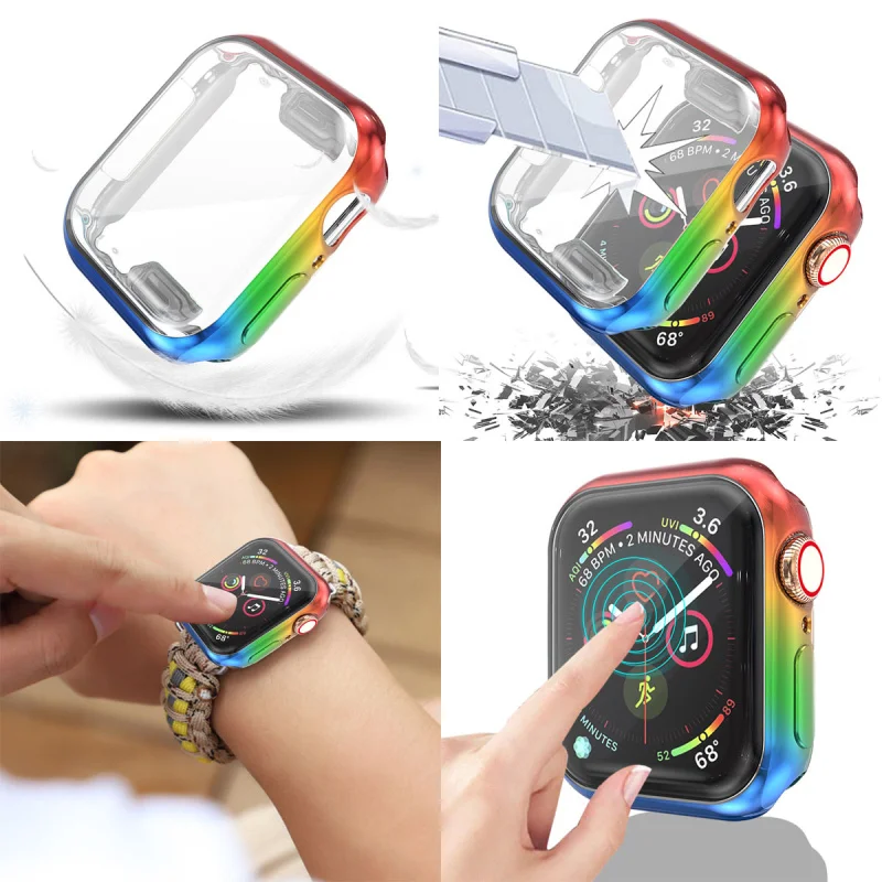 New 10pcs Diamond Bumper Protective Case for Apple Watch 6 SE 5 4 3 2 38MM 42MM For Iwatch 6 5 4 40mm 44mm watch band strap