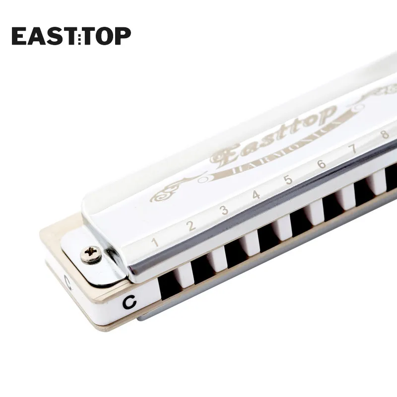 EASTTOP T008 Diatonic Blues Harmonica Key of D 10 Holes Harp Mouth Organ Harmonica for Adults Professionals and Students