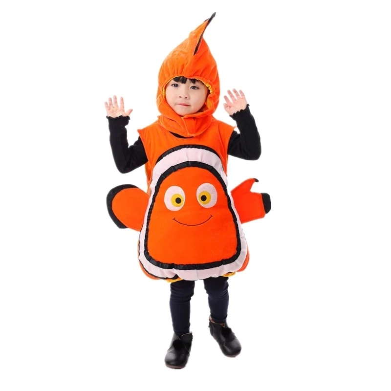 Deluxe Adorable Child Clownfish From Pixar Animated Film Finding Nemo Little Baby Fishy Halloween Cosplay Costume Age 2-7 Years