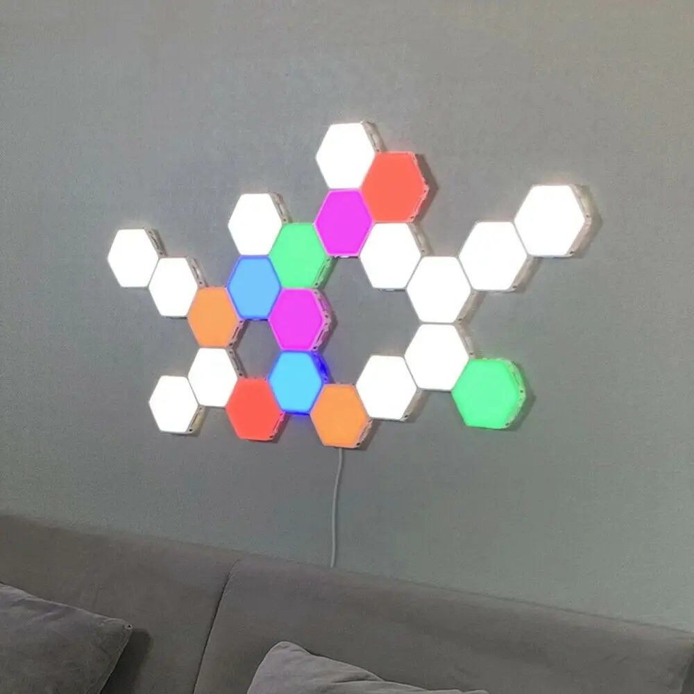 1pc LED Touch Sensitive Colorful Modular Quantum light honeycomb light including usb cable & remote control Hexagonal splicing