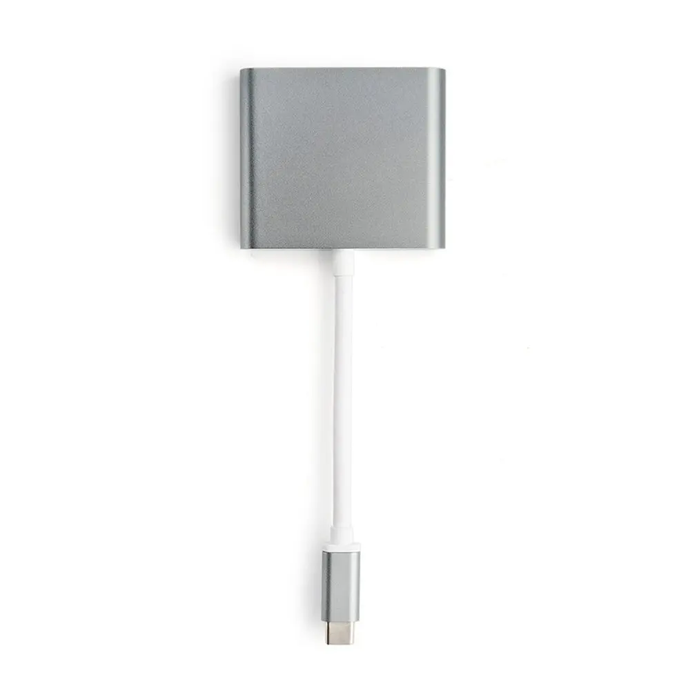 Кабель-конвертер 3 в 1 Type-C в HDMI, совместимый с устройствами Apple Macbook, USB 3,1, Thunderbolt 3, переключатель Type-C, 4K, концентратор 1080P