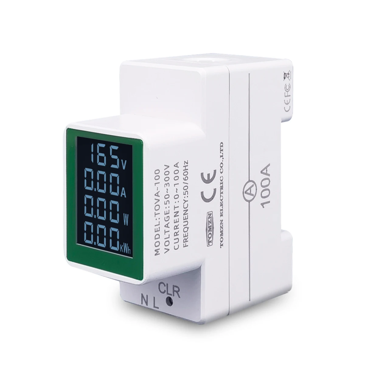 din rail 4IN1 AC monitor Voltage Current KWH Electric energy meter VOLT AMP voltmeter ammeter Wattmeter 110V 220V 100A