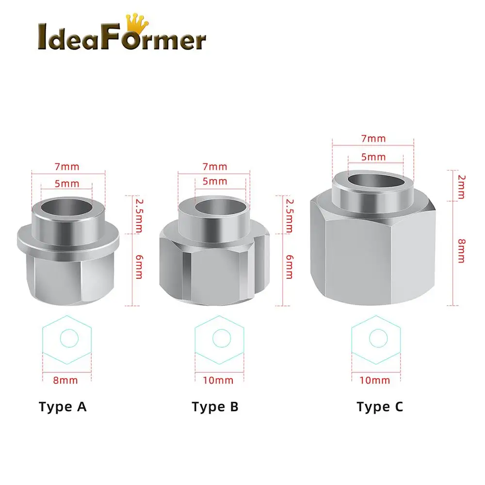 5/10pcs 3D Printer Parts Openbuilds Eccentric Spacer V Wheel Eccentric Column Isolation Screw Nut V-Slot Stainless Steel Bore5MM