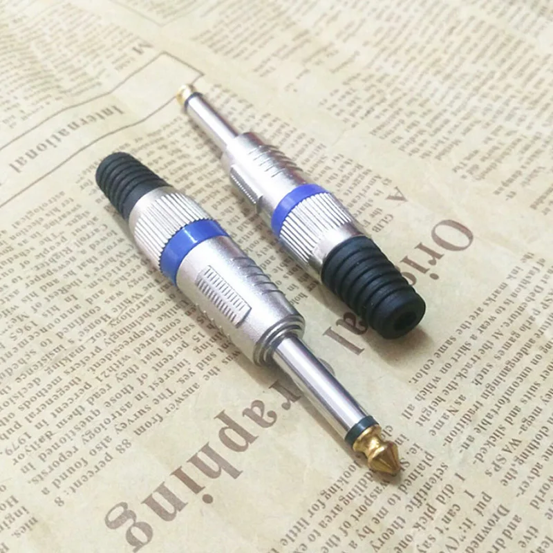 2pcs 6.35mm Connector Audio Plug Jack 6.5 Amplifier Microphone Plug 1/4\