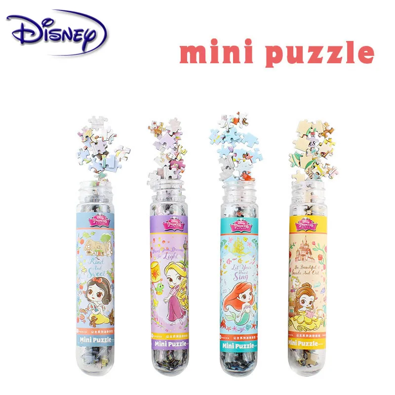 Disney 150 peça tubo de teste jigsaw bolso mini quebra-cabeças criativo presente aniversário adulto crianças lazer viagem brinquedos