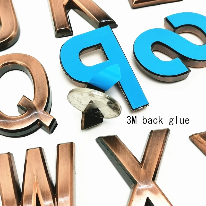 Decoration House Numbers A To Z Modern Letters  Copper Plaque Hotel  Address Digits Sticker Home Decor Wedding Room Accessories