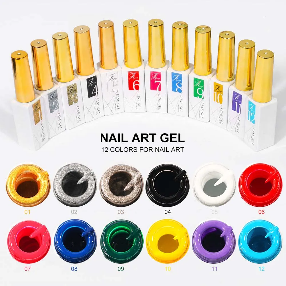 12 Colors Nail Gel Polish For Manicure Tools 12 ML Giltter Gel Nails Design Need Nail Lamp UV Gel Varnish For Nails Art Painting