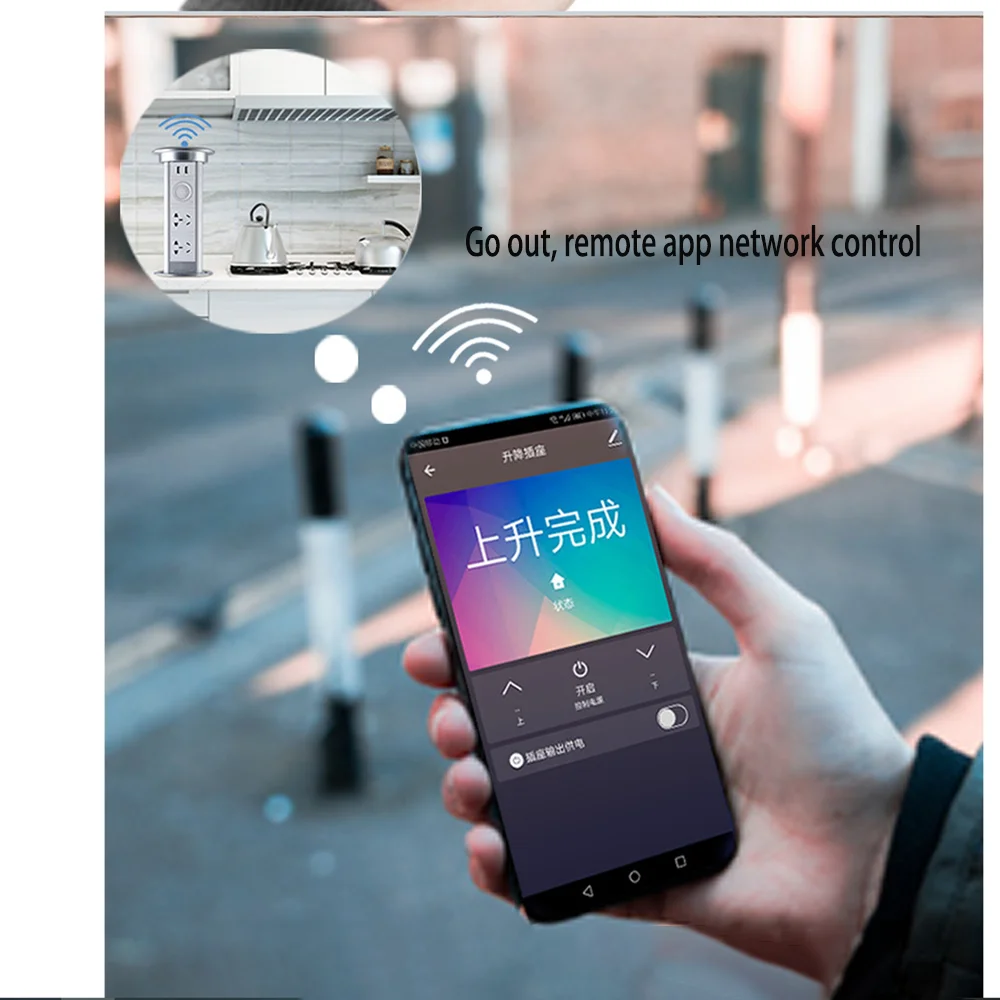 Enchufe Inteligente Electric Pop Up Smart Home Outlet with Wireless Charge Bluetooth Speaker for Mobile Phone Controls Lifting