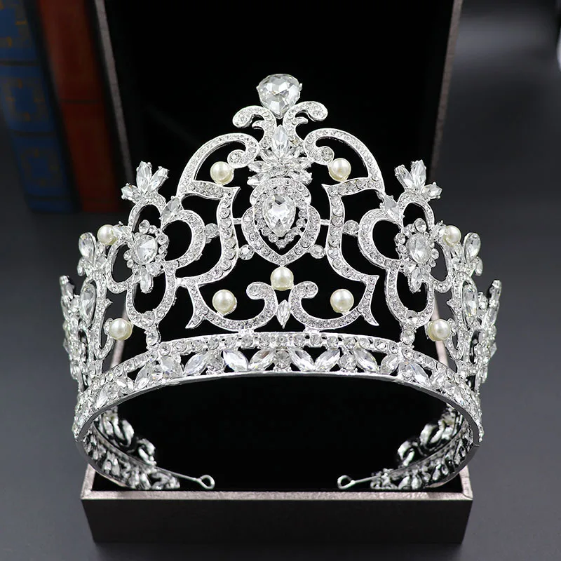 Tiaras And Crowns For Women Baroque Big Tiaras Large Pageant Wedding Crowns Headdress Crystal Headband Jewelry Accessories Gifts