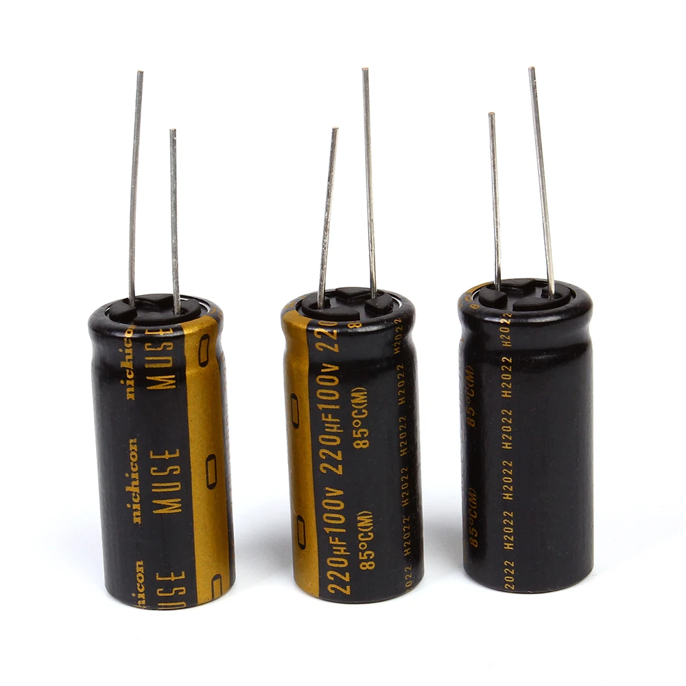 2pcs-20pcs Nichicon 220UF 100V 16x35.5mm KZ MUSE 100V/220UF Pitch 7.5mm Fever Audio Electrolytic Capacitors