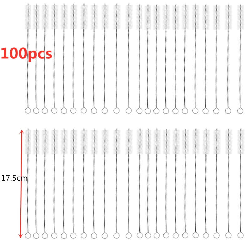 

100pcs 20cm Stainless Steel Drinking Straws Brushes Pipes Brush Cleaning Brush for Glass Straws Cleaner Bar Tools