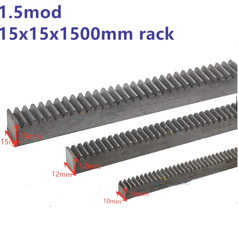 

CNC Rack Gear Mod1.5 15x15x1500mm spur gear Right Teeth precision machinery industry 45 steel toothed frequency hardening