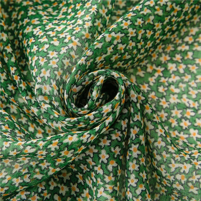 Ladies Fashion Green Polka Floral Tassel Viscose Shawl Scarf Travel Seaside Holiday Sunscreen Scarves Wrap Foulards Hijab Snood