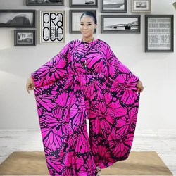 Muslim Sets Printing Half Sleeve Rompers Abaya Dubai Dress Lady Party European Clothes American Clothing Loose Robe