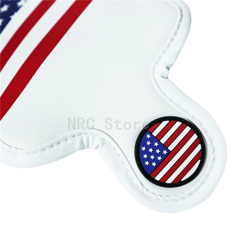 1 Chiếc Golf Headcover Vồ Bảo Vệ Nắp USA Dành Cho Nam Và Nữ Da PU Trắng