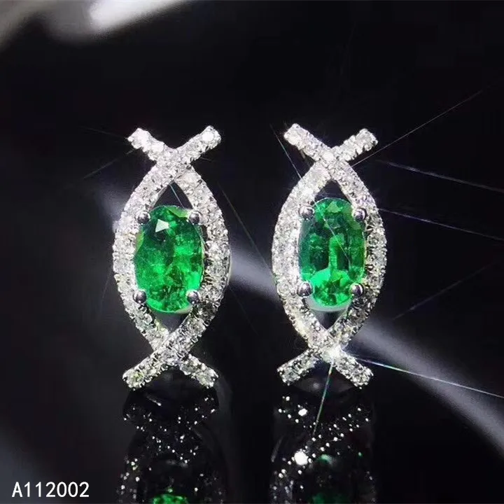 

KJJEAXCMY fine jewelry natural Emerald 925 sterling silver women earrings new Ear Studs support test classic fashion