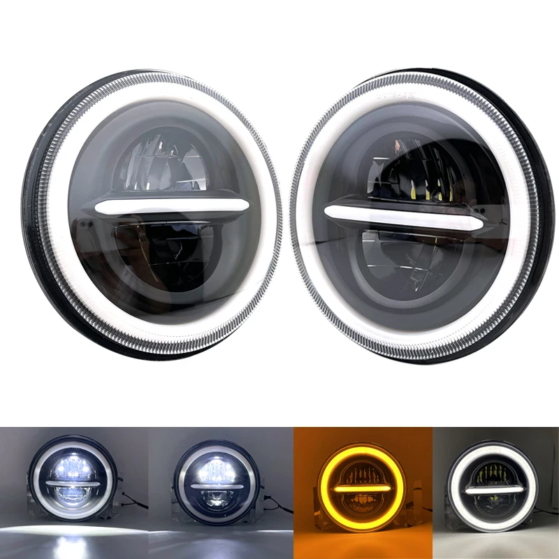 

For Jeep Wrangler Off Road 7Inch LED Headlamps with Halo Ring Amber Turn Signal For Lada Niva Urban 4x4 suzuki samurai 2pcs .