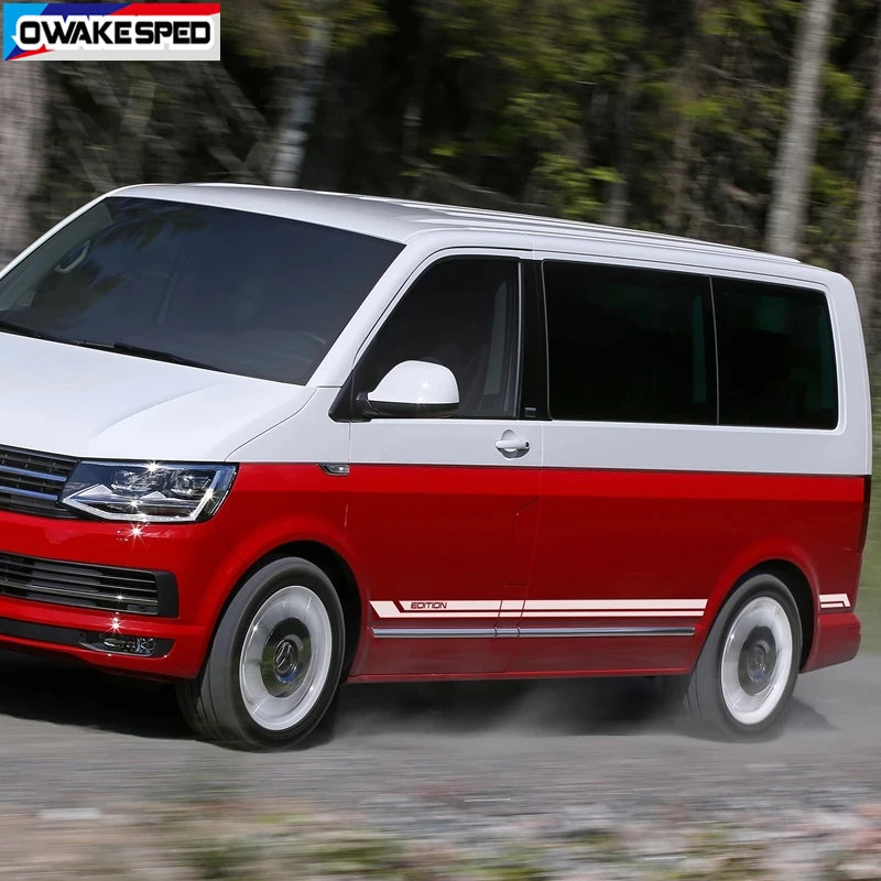 For Volkswagen Multivan T5 T6 California Edition Auto Side Skirt Stripes Car Customized Vinyl Decal Car Body Decor Stickers