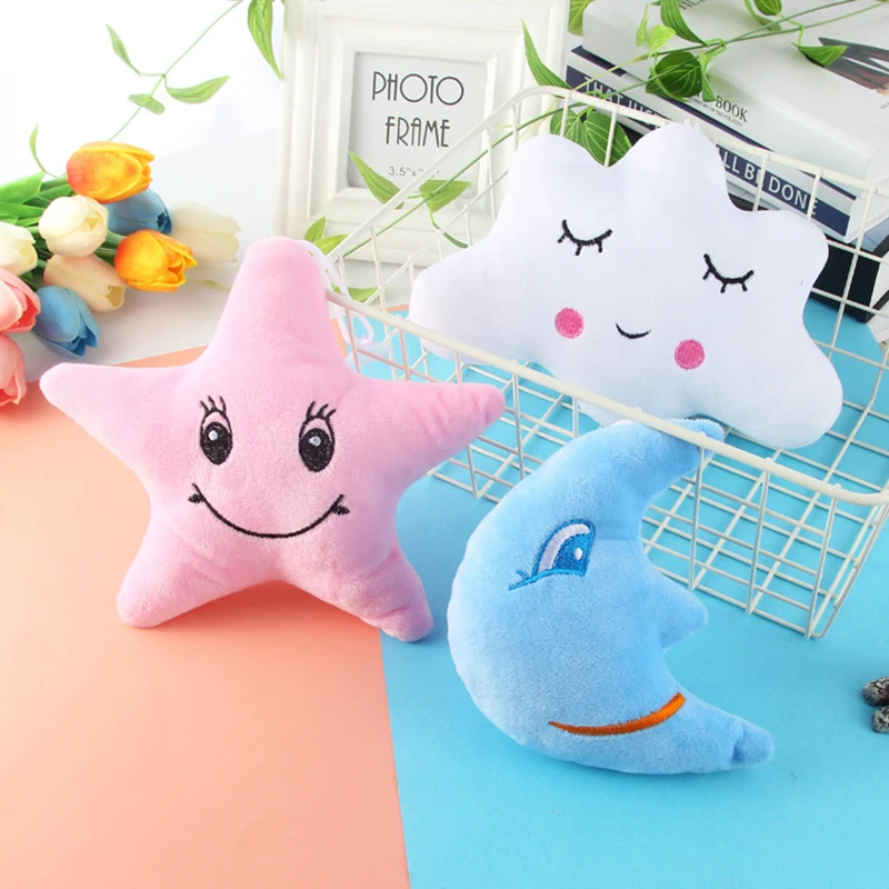 Baby Pillows Multifunction Dolls Pendant Soft Pillow Cute Decorate Cloud Lady Pillow Cloth Doll Star Moon Cloud for Newborn