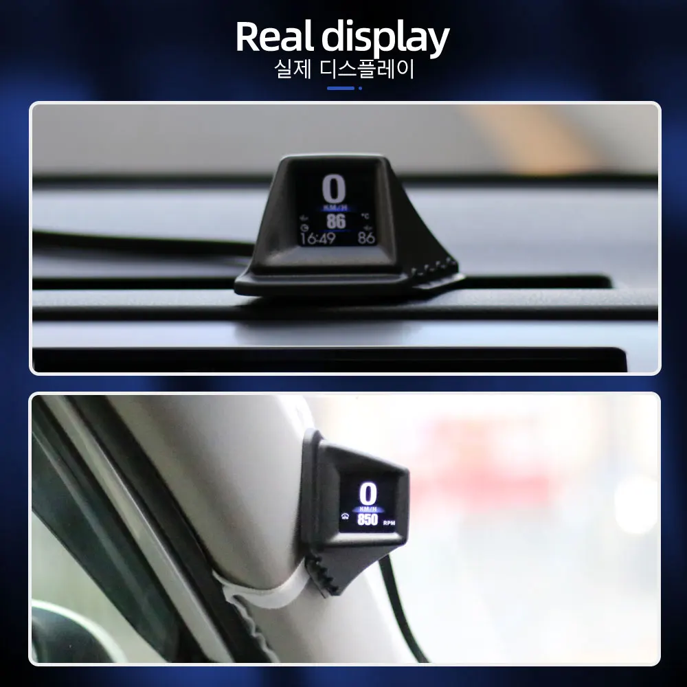 Vjoycar ACE S1 Car HUD Gauge Head Up Display Small Gadget M43 OBD2 Security Alarm RPM MPH & KMH Digital Speed Odometer