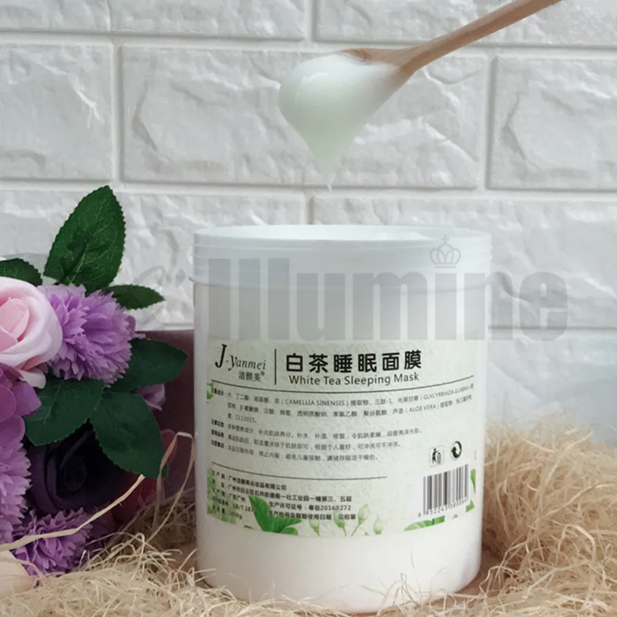 

White Tea Sleeping Mask Brightening Skin Color Night Free Oil Control Shrink Pores Cosmetics OEM 1000g