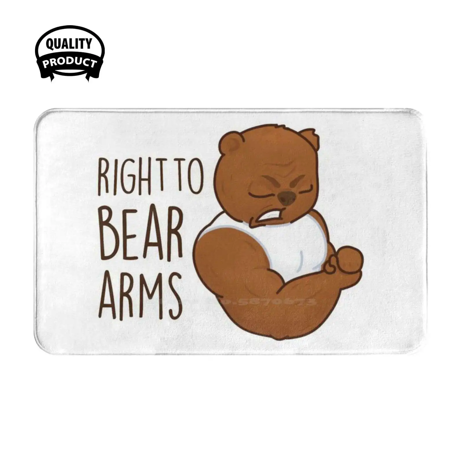 

Right To Bear Arms Soft Cushion Home Carpet Door Mat Car Rug Right To Bear Arms Dad Jokes Funny Pun Animal Gym Strong