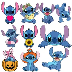 Stitch Cartoon character Iron-on Transfers Garment Accessories DIY Appliques Heat Transfer PVC Patch