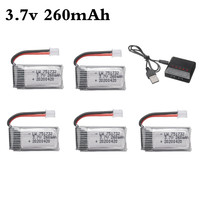 H36 Battery 3.7V 260mAh For E010 E011 E012 E013 Drone 3.7v 751732 Lipo Battery Charger Set For Furibee F36 RC Quadcopter Parts