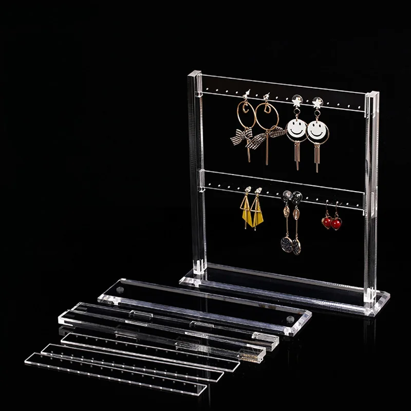 Earring Holder Jewelry Showing Showcase 2-layer and 3-layer Displays New Arrival Clear Acrylic Earring Necklaces Display Stand