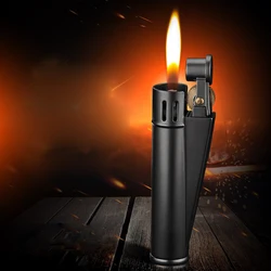 2021 New Unusual Gasoline Lighter Grinding Wheel Cigar Lighter Retro Metal Kerosene Windproof Gadget for Men