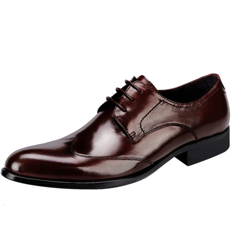 Chaussures provoqué Oxford faites à la main pour hommes, cuir de vache véritable, chaussures trempées, chaussures italiennes formelles de mariage, haute qualité, taille chaude ino -46