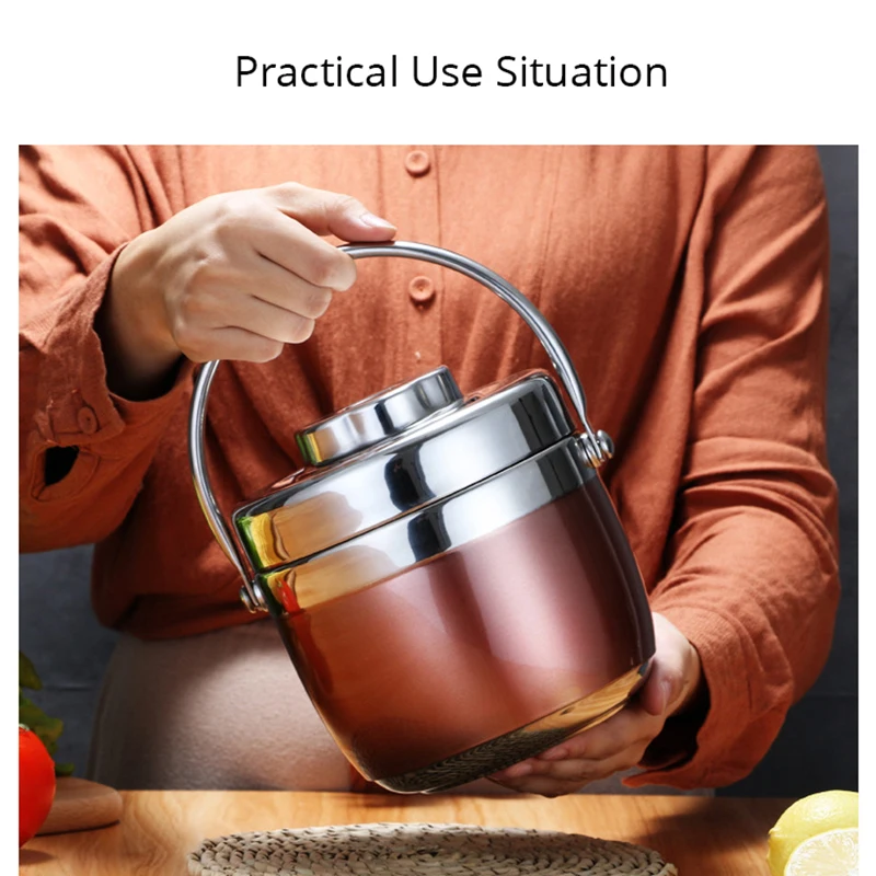 Stainless Steel Food Thermos 6-12 Hours Vacuum Lunch Box Thermo Container Soup Jar Insulated Thermoses Fruits Food Container