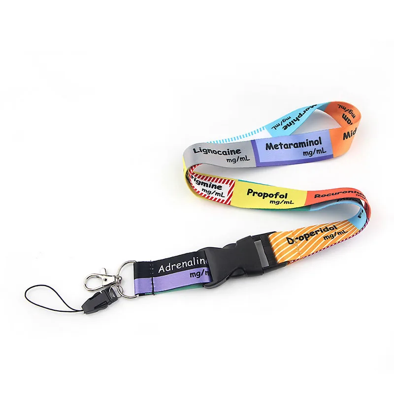 JF574 Critical Care Anaesthetics Keychain Lanyard Gifts For Doctors Nurse Friends Phone USB Badge Holder Necklace