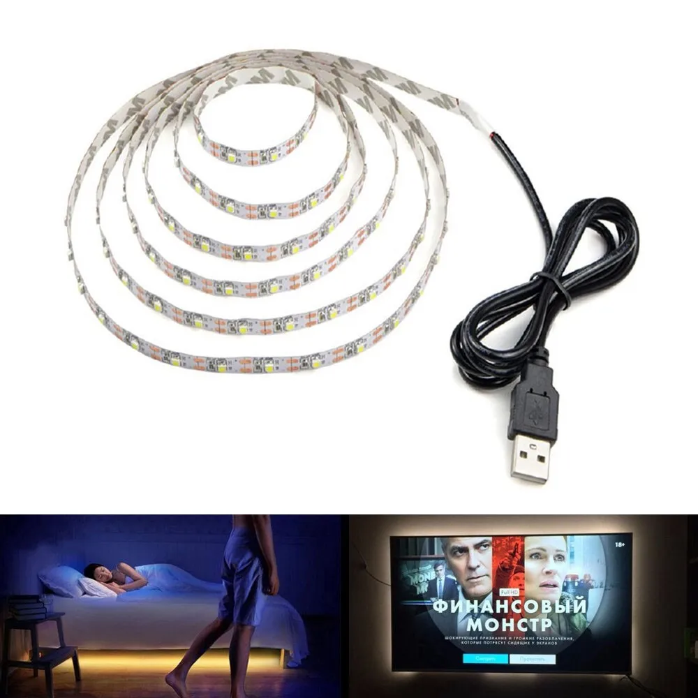 5V 2835 LED Strip DC 5V USB Neon LED Light For Room TV Backlight RGB LED Lamp Diode 1M 2M 3M 4M 5M No Waterproof SMD 2835 Strip