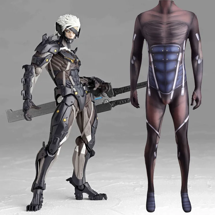 Raiden mgs cosplay kostüm spandex superheld zentai passt halloween kostüm raiden metall ausrüstung festes kostüm für erwachsene kinder