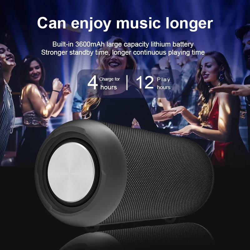 Imagem -04 - Prova Impermeável Água Bluetooth 5.0 Alto-falante 20w Subwoofer ao ar Livre sem Fio Portátil Coluna Surround Baixo Estéreo Soundbox 3600mah Bd18 Ipx6 à