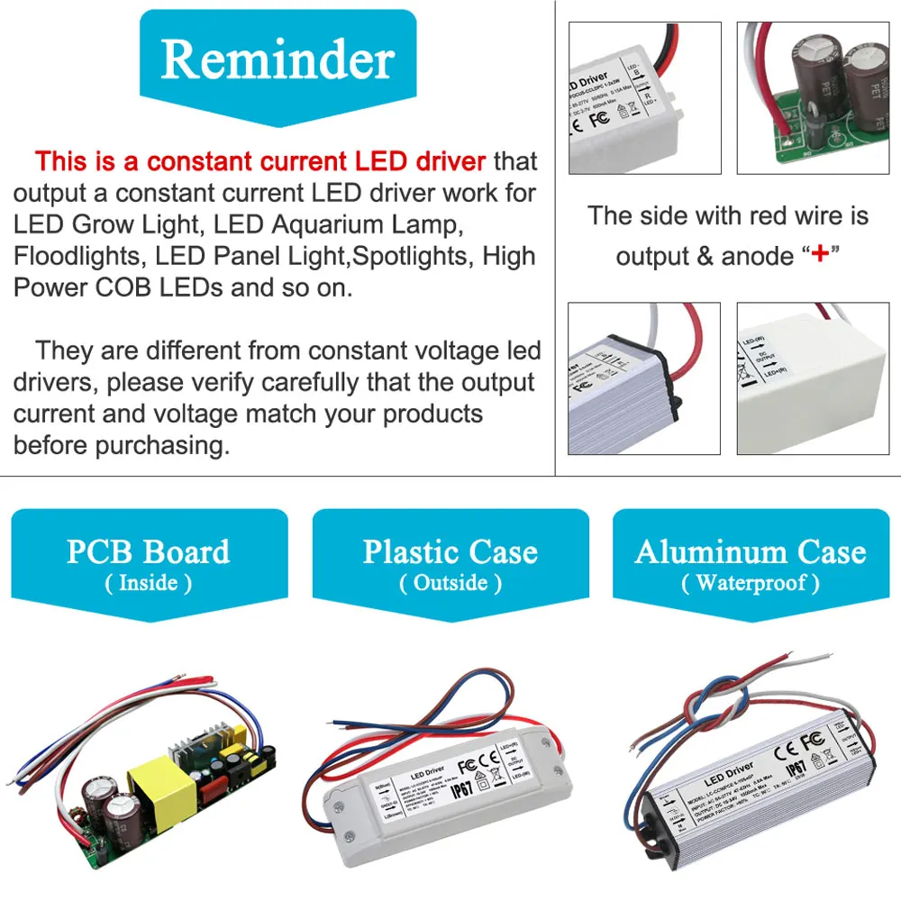 LED Driver Constant Current 2100mA 1800mA 1500mA 1200mA 900mA Lighting Transformers 30 36 40 48 50 60 70 W Watt Power Supply