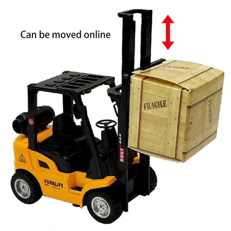 Die-cast Forklift Truck Joints Model Vehicle Pull Back & Go Car Interactive Realistic Car Toy Toddler Boys New Year Gift