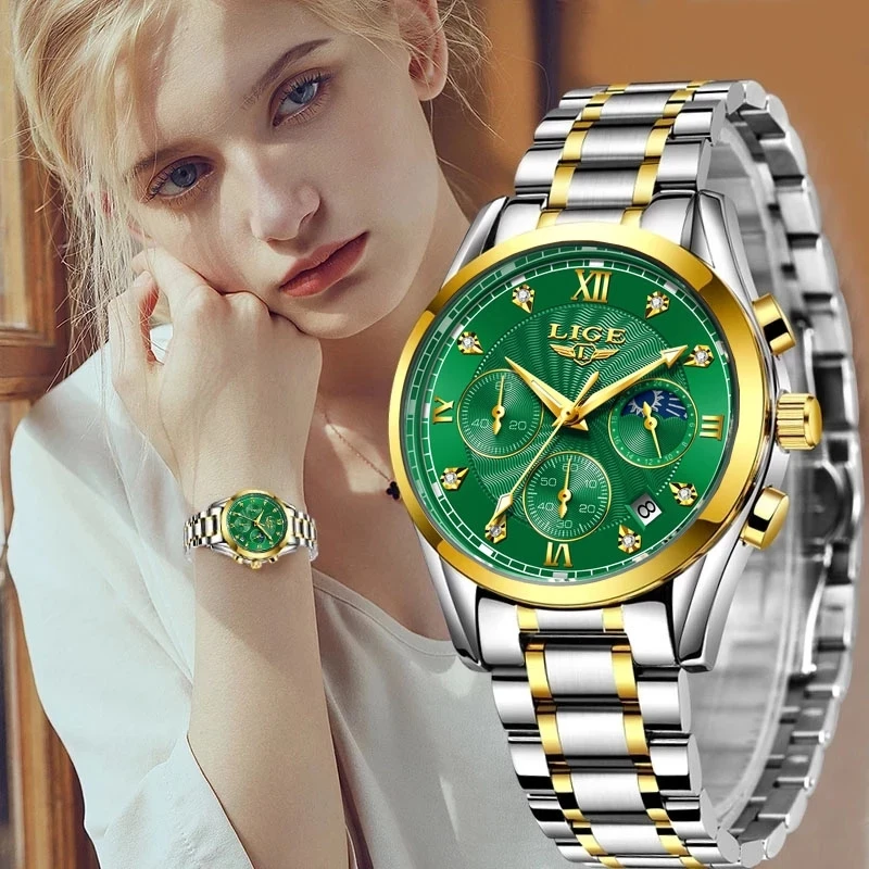 New LIGE Women Watch Fashion Business Quartz Top Brand Luxury Ladies Watches Female Wrist Watch Girls Clocks Relogio Feminin+Box