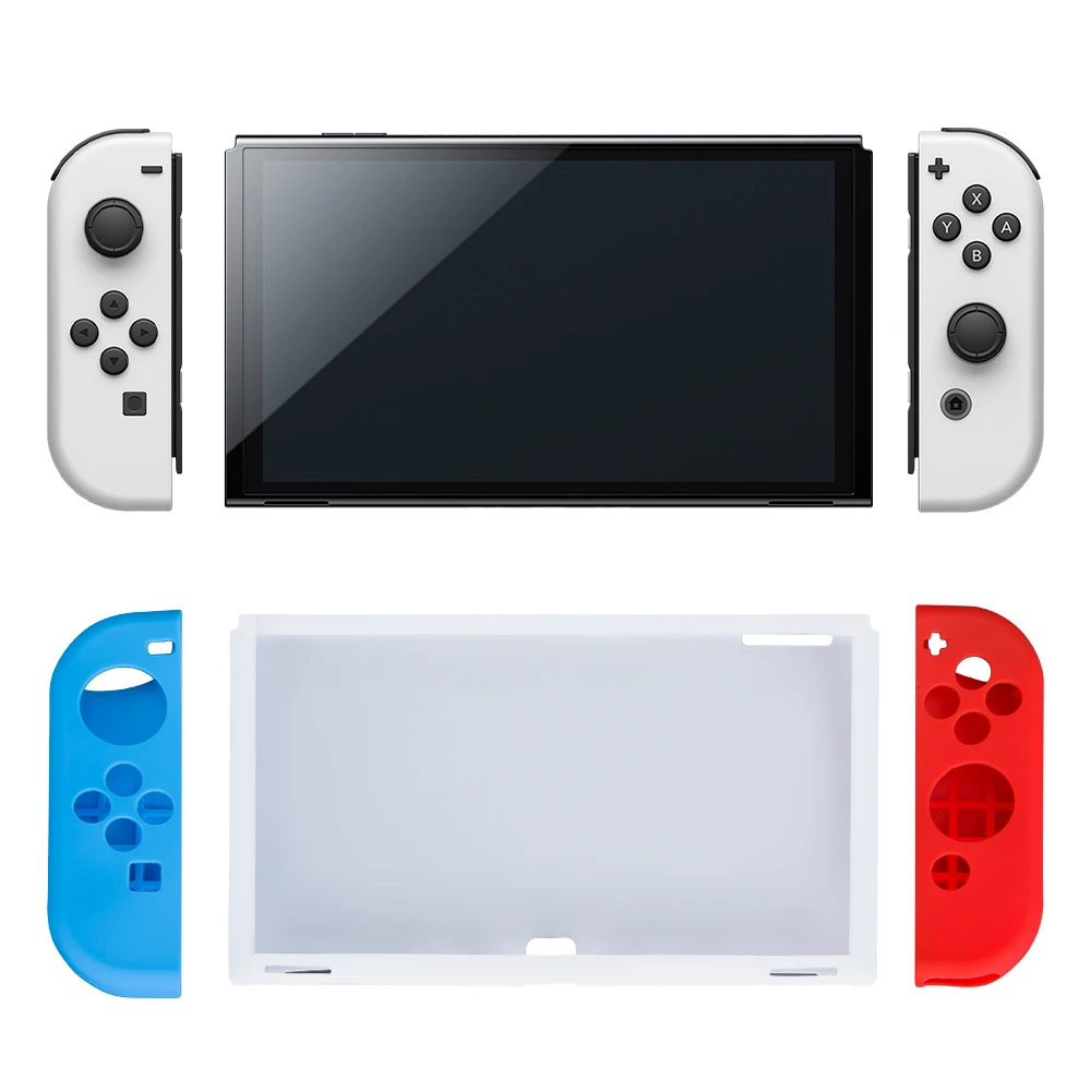 

Game Accessories Silicone Case For Nintendo Switch OLED Cover Skin Shell Protective Housing Nintedo Joycon Joy Con Casing Light