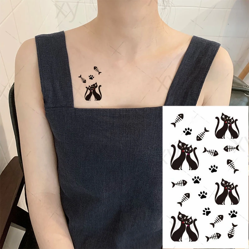 Water Transfer Tattoo Cute Panda Bamboo Animal Lovely Cat Body Art Waterproof Temporary Fake Tatoo Falsh Tatto Man Woman Kids