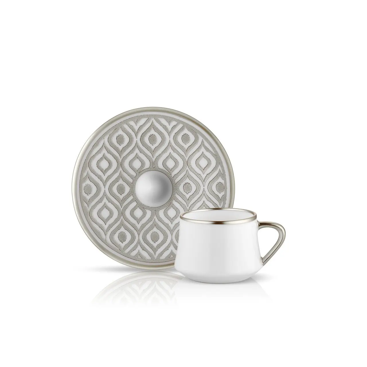 Sufi Coffee Set of 6 Cup Platinum (12 Pcs)