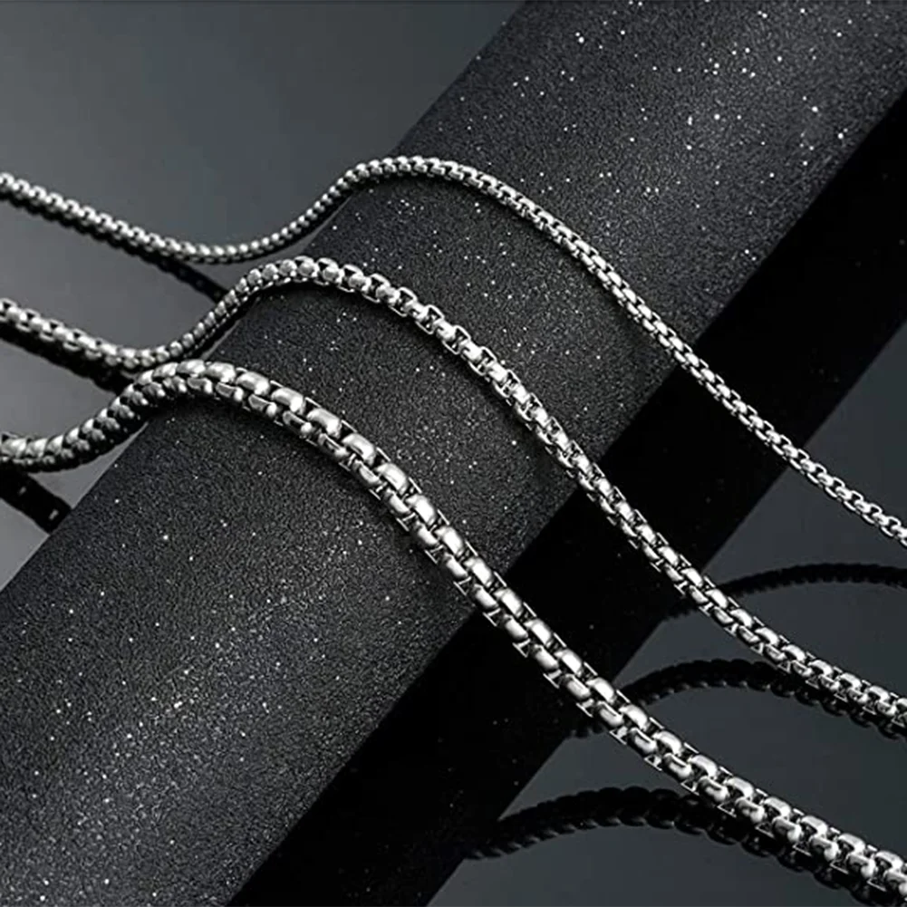 Wholesale 1 meter Width 2/3/4/5mm Stainless Steel Round Pearl Bulk Chain Necklace For Women Men DIY Bracelet Necklace Jewelry