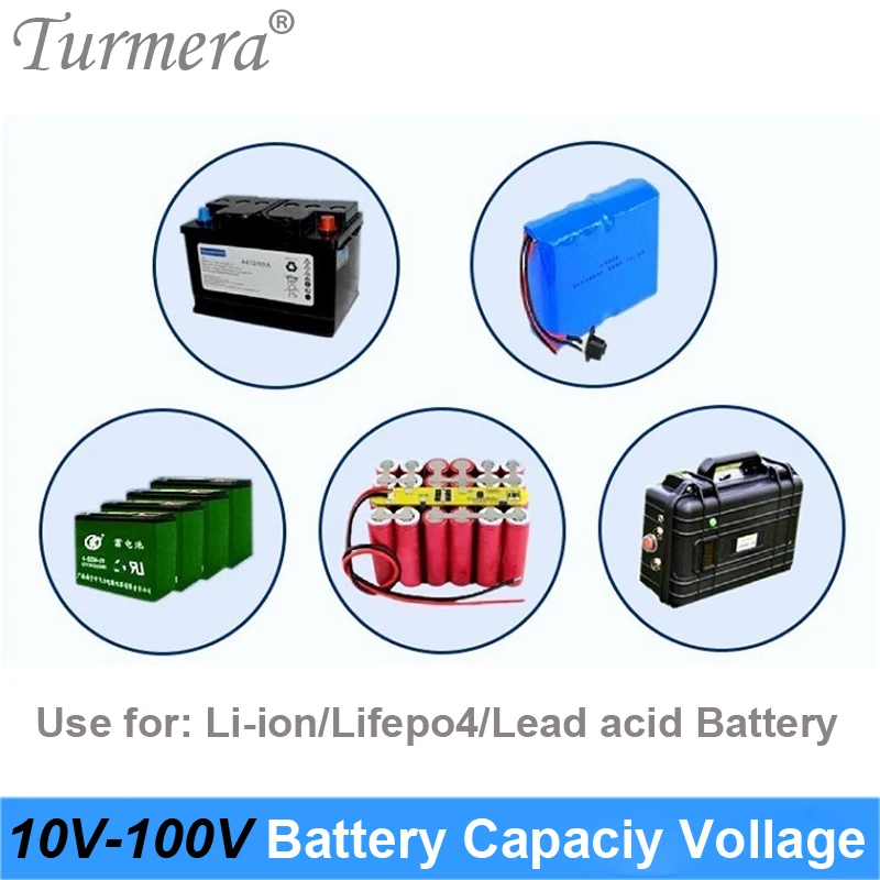 Turmera 12V 24V 36V 48V 60V 72V Li-ion Lifepo4 akumulator kwasowo-ołowiowy wskaźnik pojemności wyświetlacz woltomierz LCD miernik temperatury Test